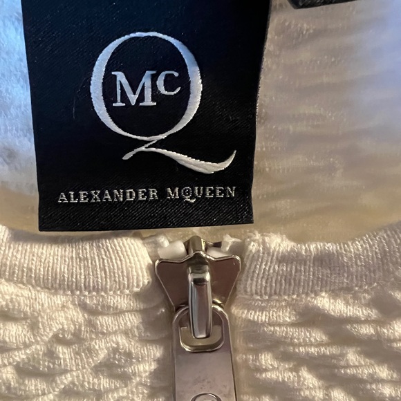 NWT Alexander McQueen white stretchy zip front dress, size EUR 40 - Picture 2 of 6